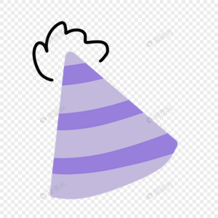 紫色条纹帽子抽象线条动物涂鸦图片
