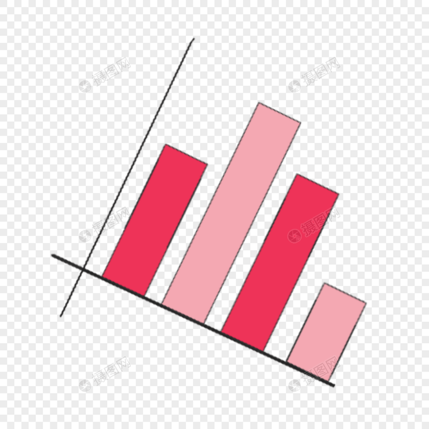 科学教育元素红色粉色数据条图片