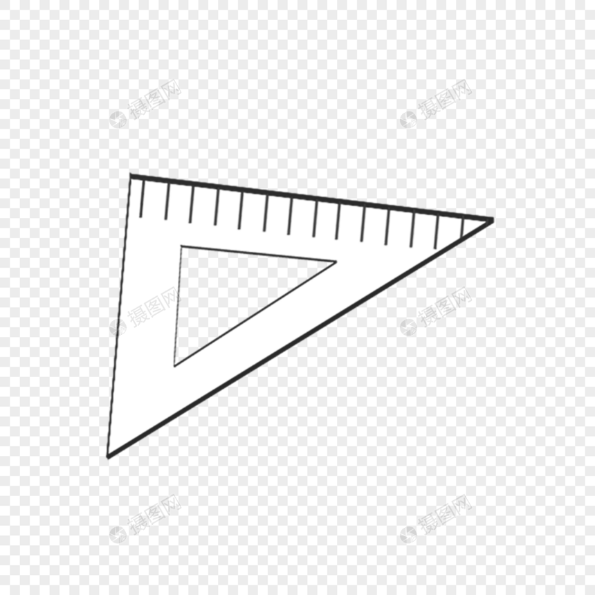 科学教育元素白色三角尺图片