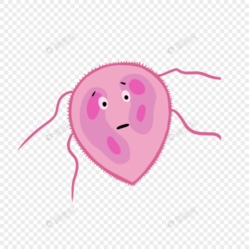 粉色简约形状卡通细菌图片