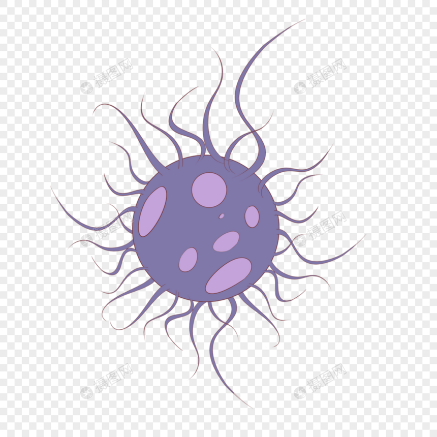 紫色卡通可爱微生物图片