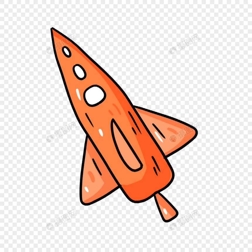 白色橙色手绘飞机图片