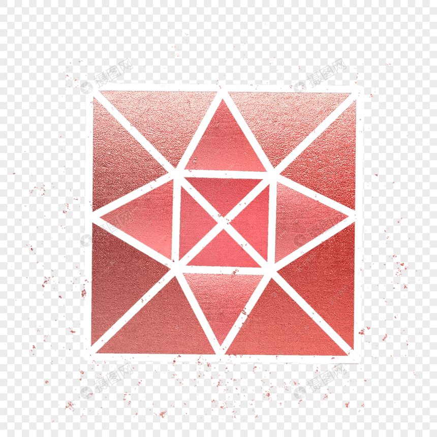 玫瑰金质感正方形几何形状图片