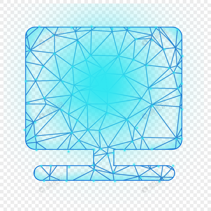蓝色电脑光效商务线条图片