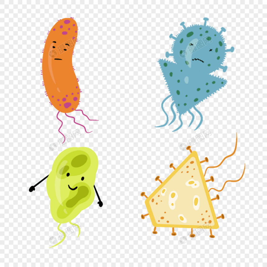 不规则形状的可爱微生物图片