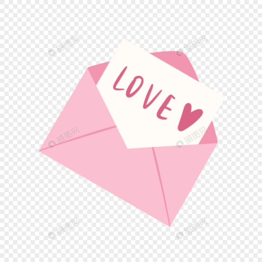 粉色爱情信封情人节图片