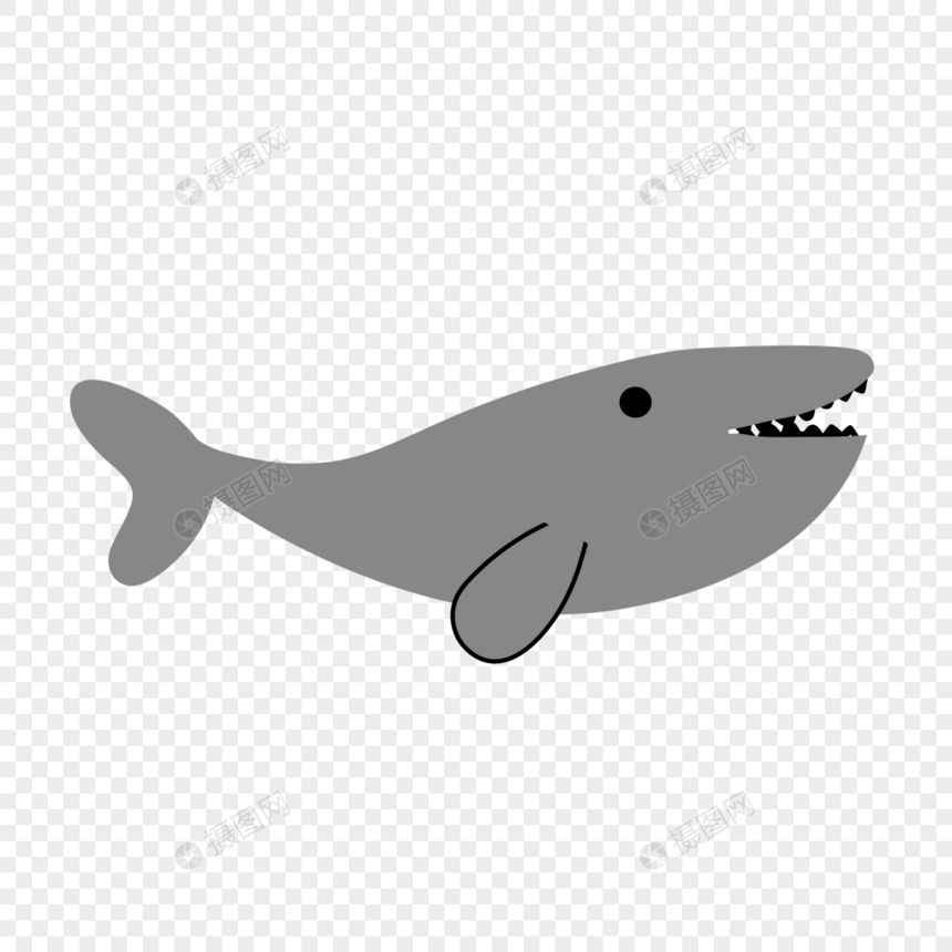灰色鲸鱼卡通创意图形图片