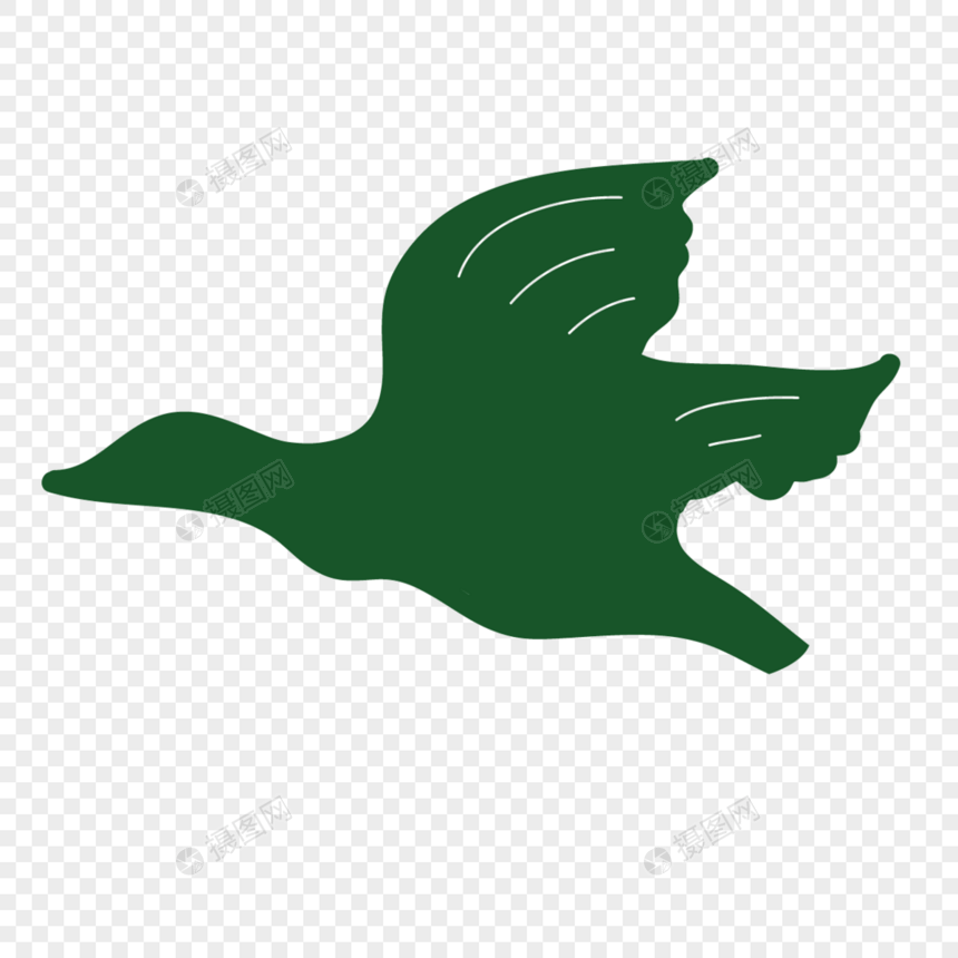 鸟绿色质感装饰图形图片