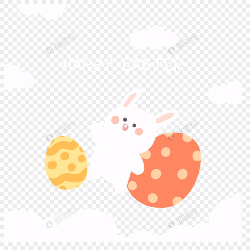 彩蛋和兔子复活节元素图片
