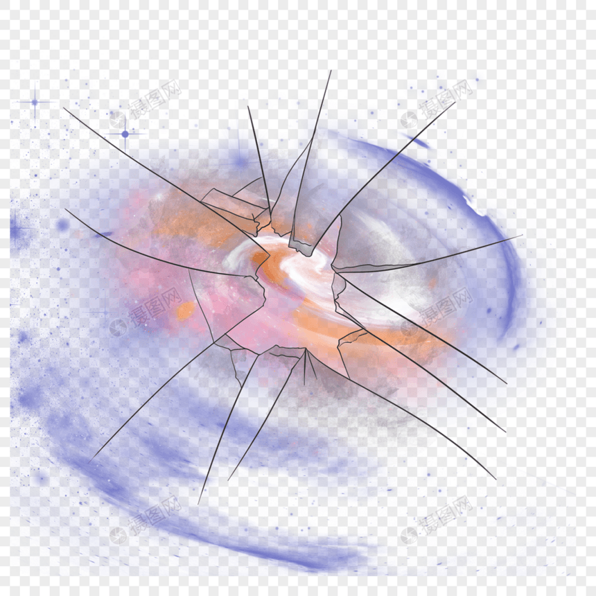 银河星空玻璃破碎炸裂图片