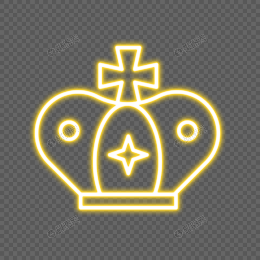 金色霓虹线条十字图案皇冠图片