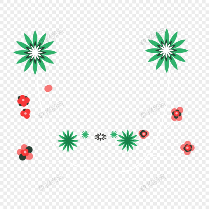 亡灵节绿草红花装饰贴图图片