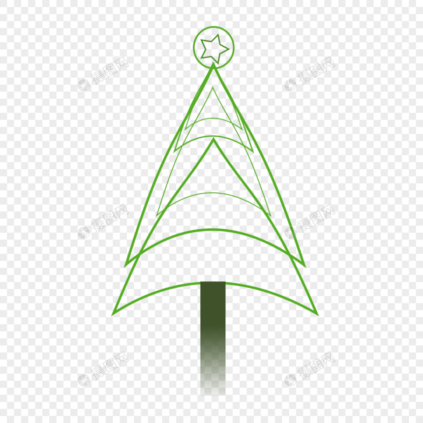 绿色线条组成的圣诞树图片