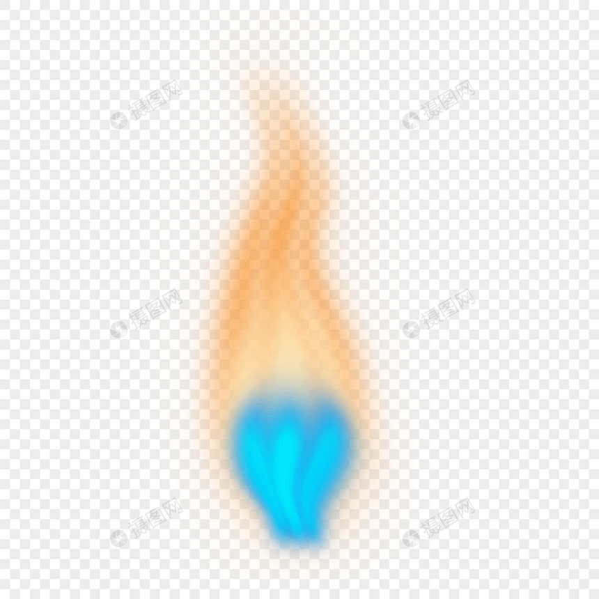弯曲的橙蓝色火焰图片