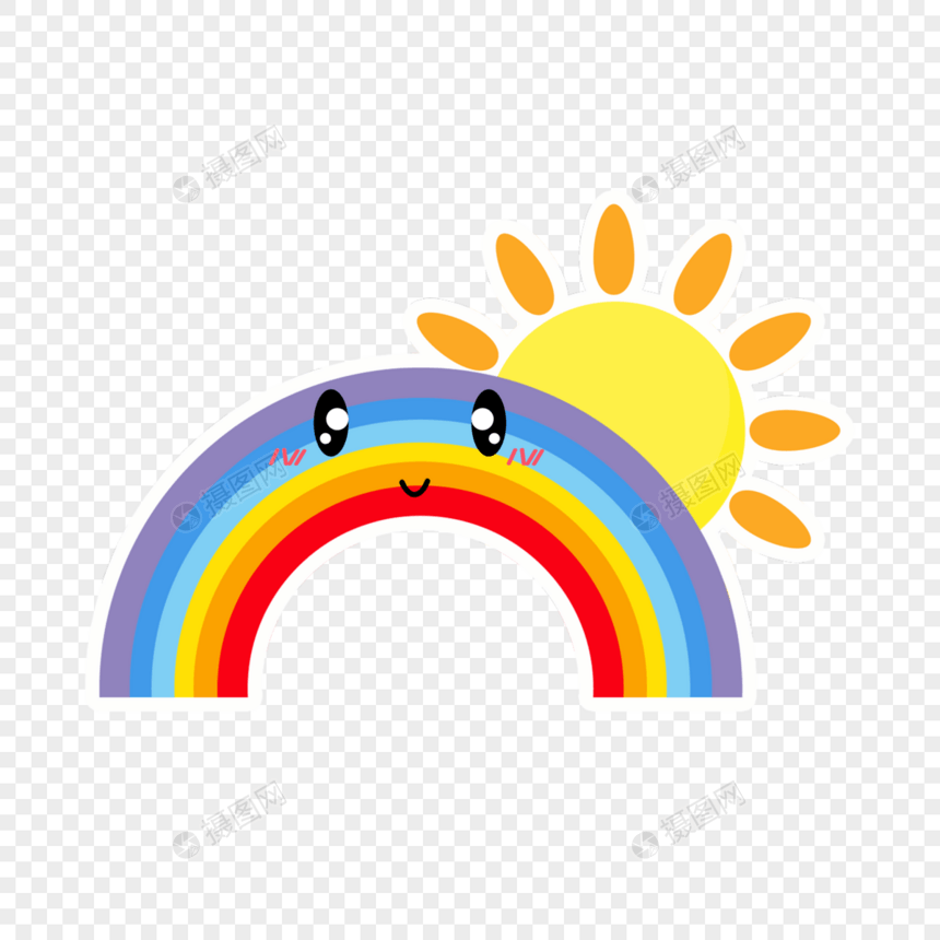 雨后消散的彩虹和太阳图片
