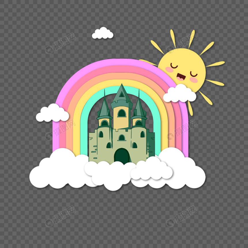 彩虹绿色城堡图片