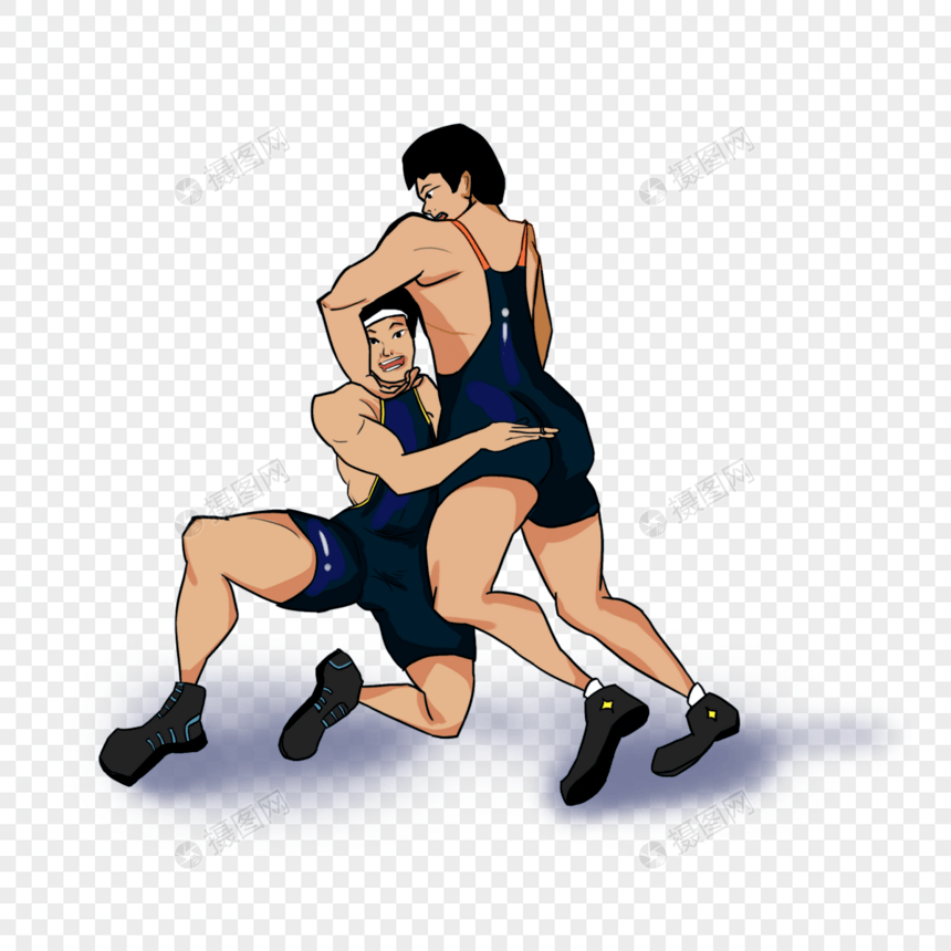 摔跤双人比赛运动图片