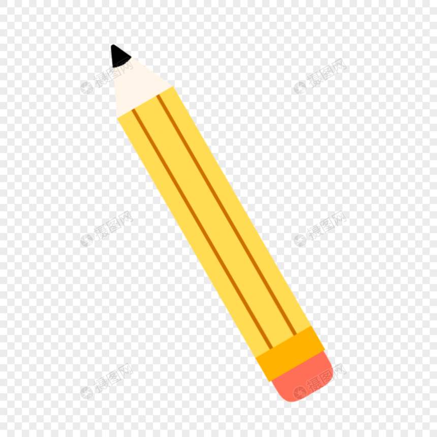 铅笔黄色学习用具卡通图片图片