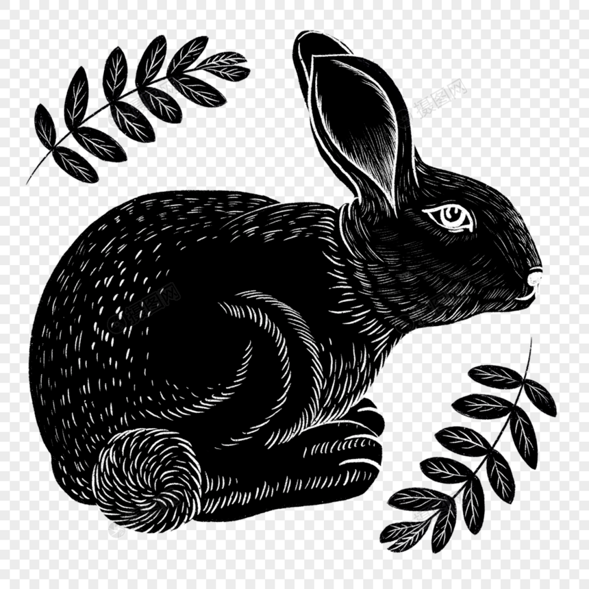 兔子抽象油毡艺术图片