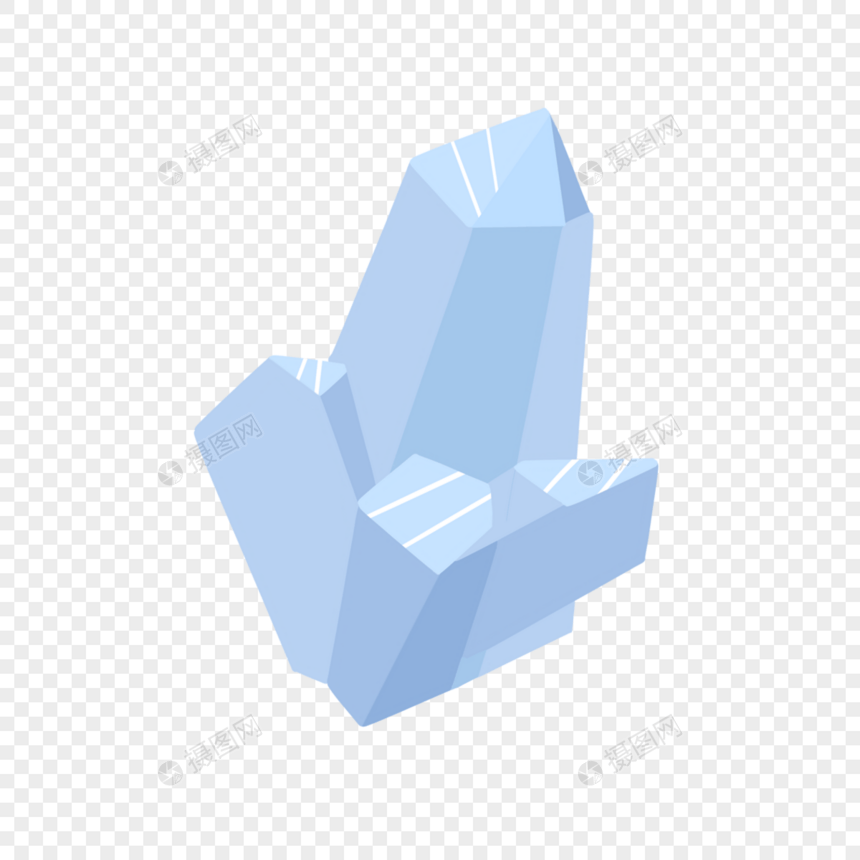 水晶透明卡通绘画图案蓝色图片