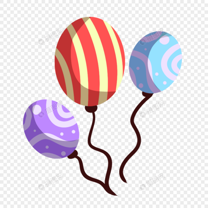 气球彩色可爱卡通节日图片