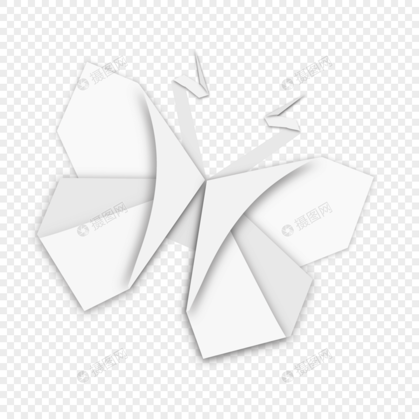 蝴蝶折纸白色手工图案图片