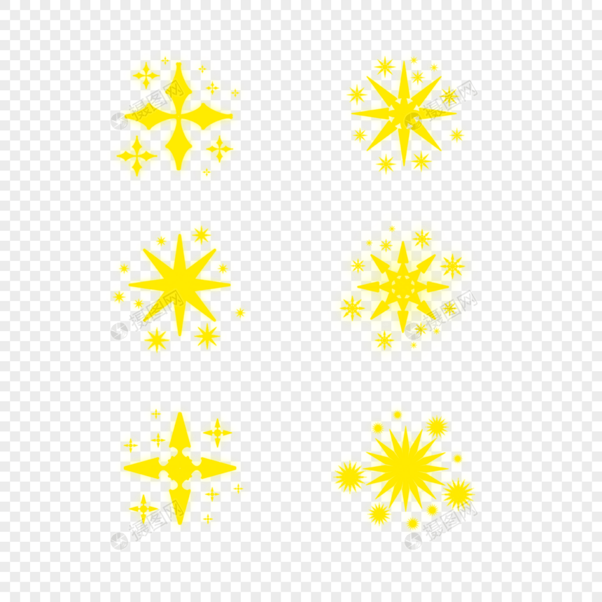 星星黄色多边形光效图案图片