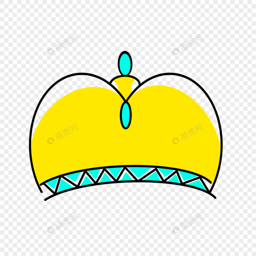 皇冠简笔画风格黄色图片