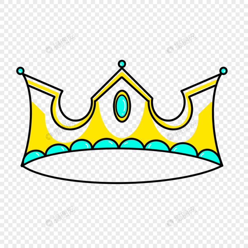 皇冠主题风格简笔画图片