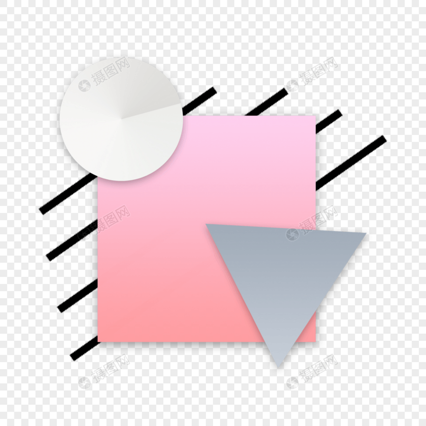 方块三角粉色几何简单线条图案图片