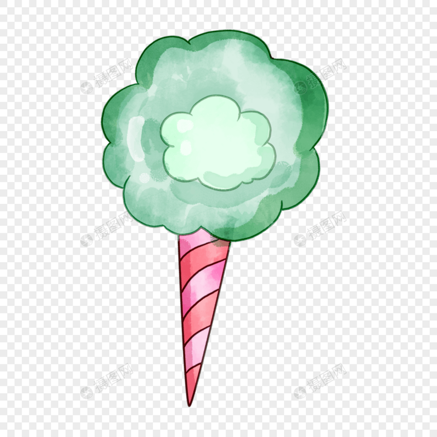 甜筒冰激凌卡通水彩图案图片