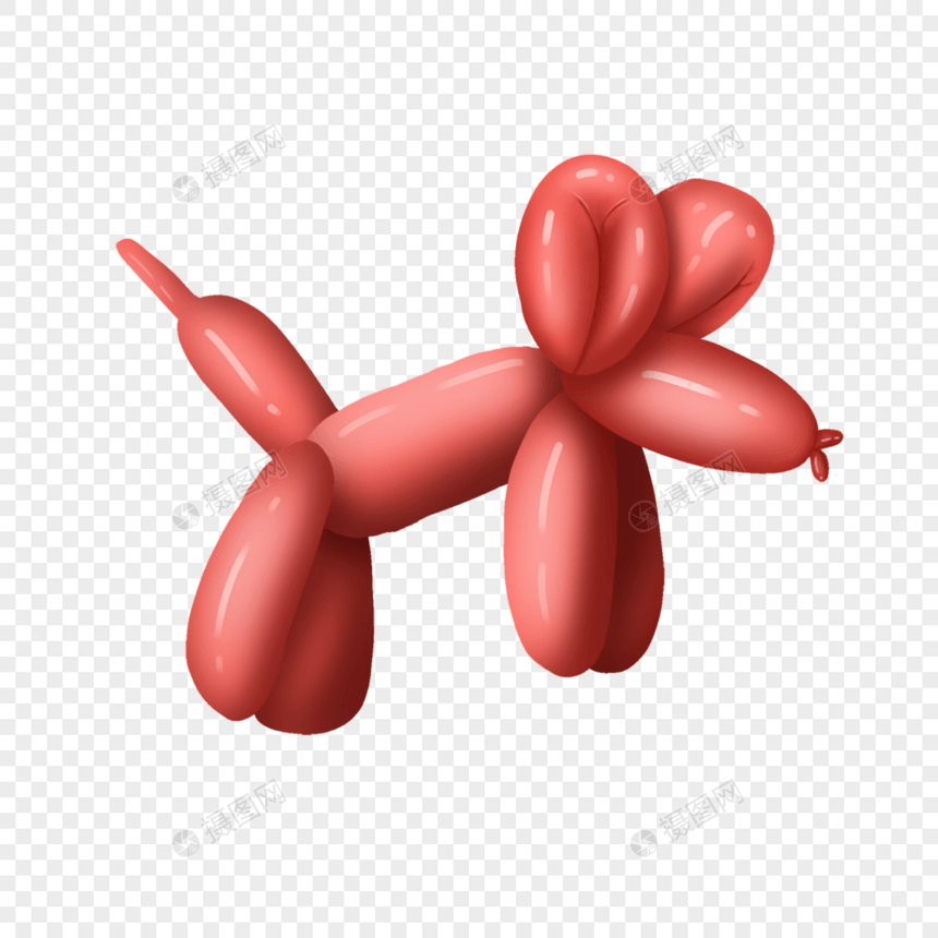 气球红色编制动物图片