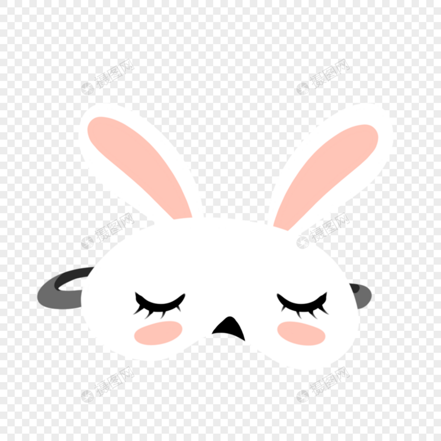 可爱动物睡眠眼罩白色长耳兔图片