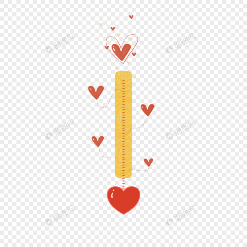 红色的爱情爱心温度计图片