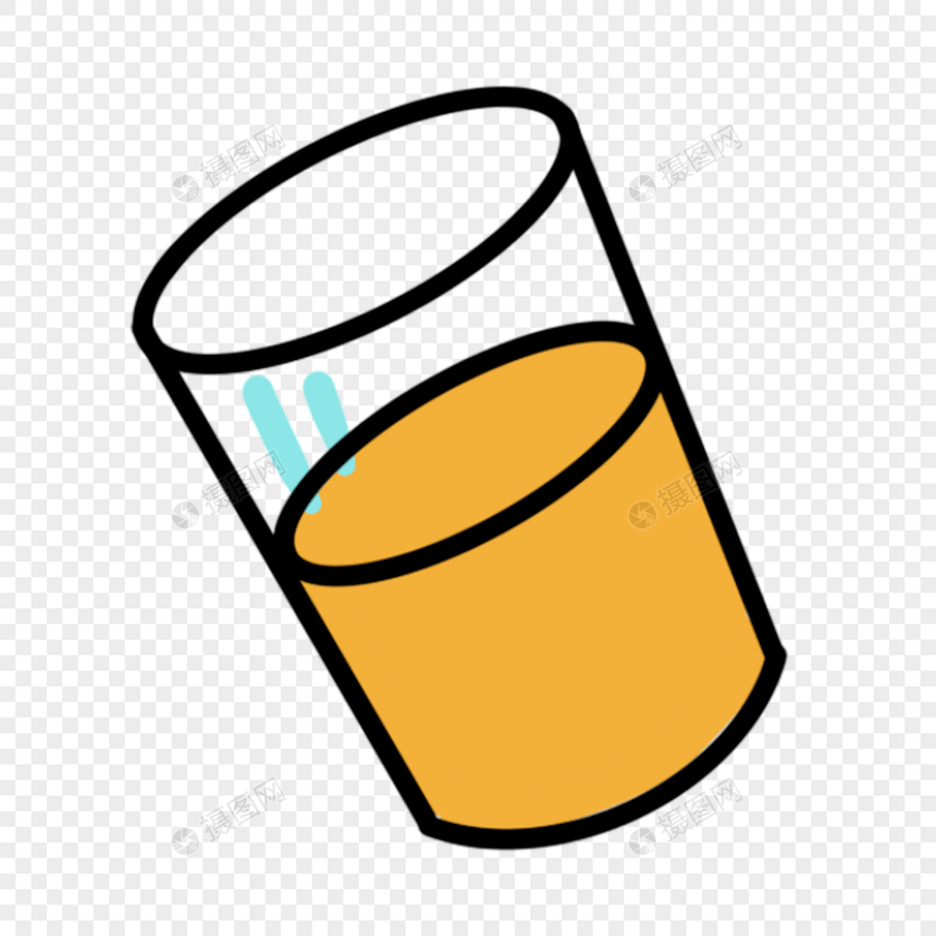 卡通夏季杯子里的橙汁图片