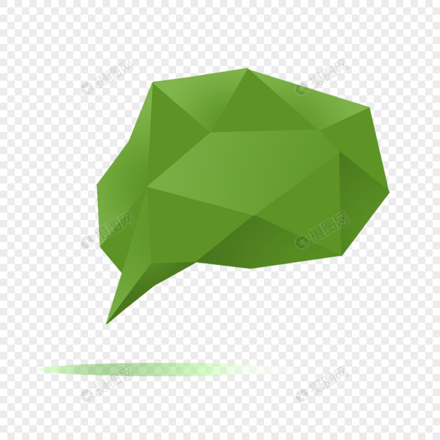 翠绿色抽象立体气泡对话框图片