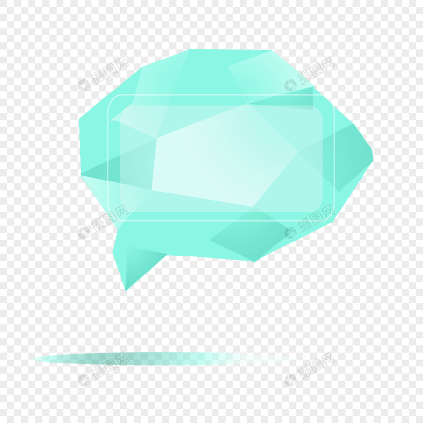 绿色半透明造型立体气泡对话框图片