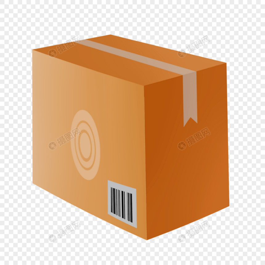 棕色纸盒子快递包裹剪贴画图片