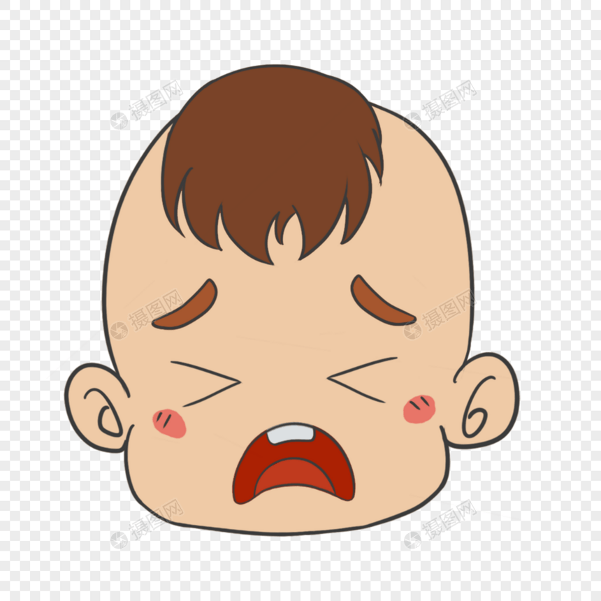 婴儿卡通头像表情包哭闹表情包图片
