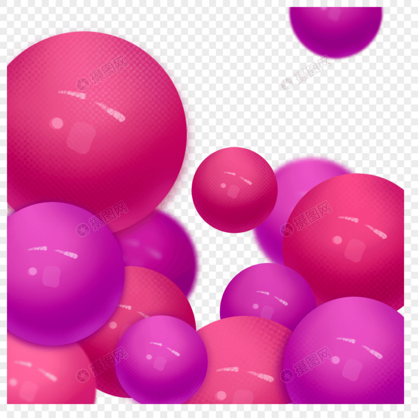 粉红色质感立体泡泡图片
