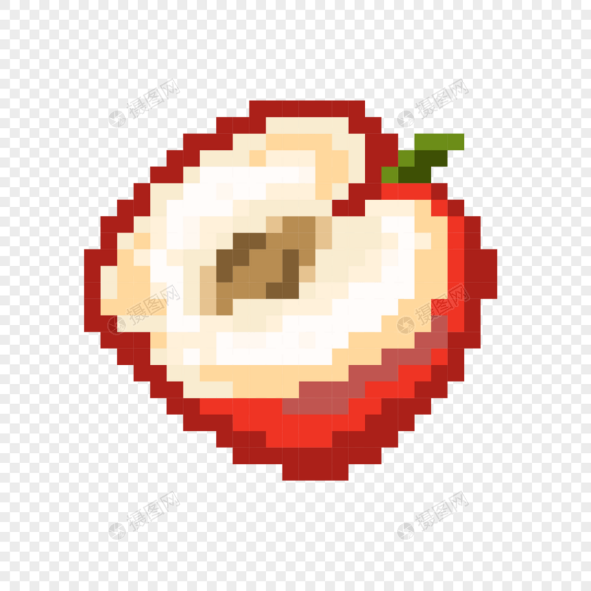 像素游戏水果红皮苹果图片