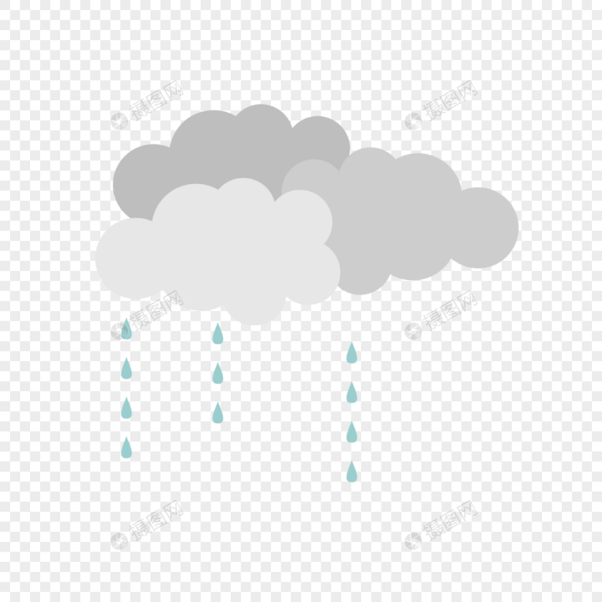 可爱天气灰色卡通雨云图片