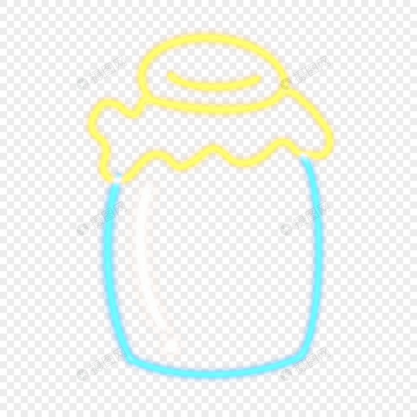 霓虹光效美食牛奶瓶图片