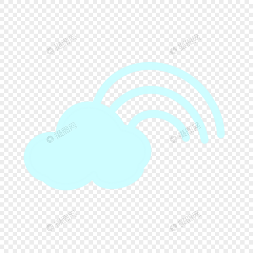 淡蓝色云层可爱天气图标图片