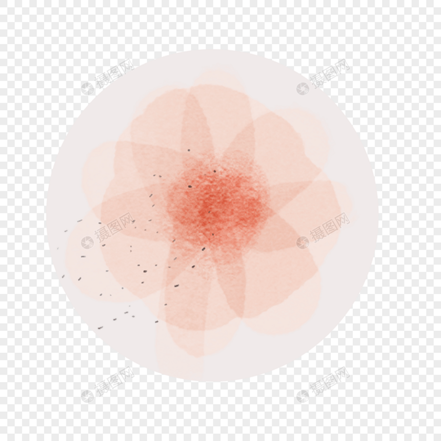 抽象水彩粉色花朵卡通图标图片