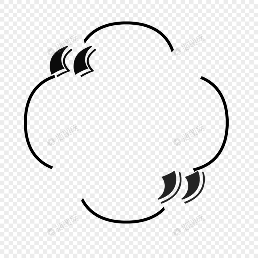 云朵线条卡通对话框图片