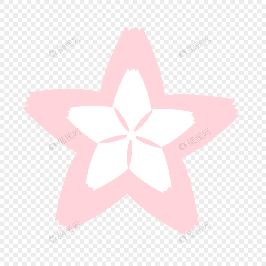 粉色五角星图案可爱樱花图片
