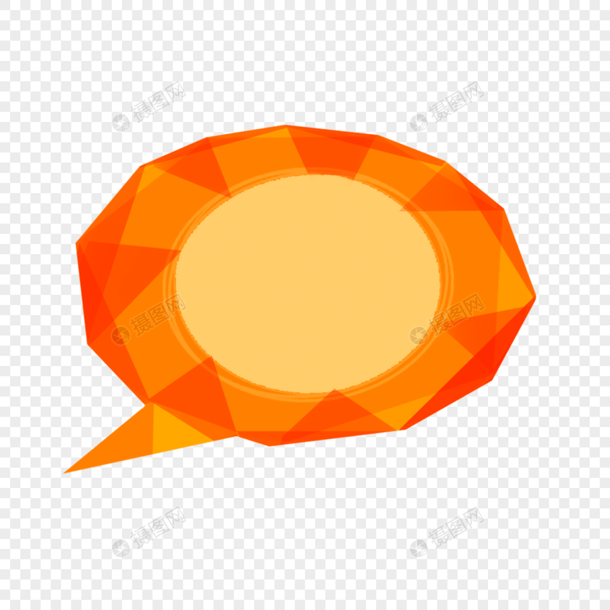 橙色渐变多边形立体气泡图片