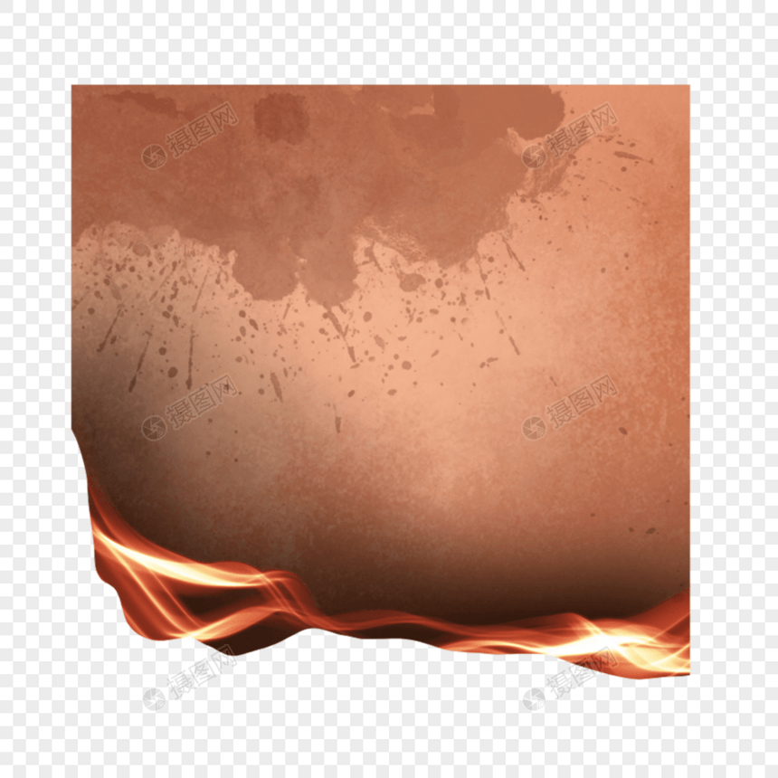 厚涂火烧纸边缘燃烧的棕色纸图片