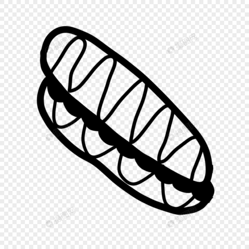 创意黑白单色涂鸦手绘热狗图片